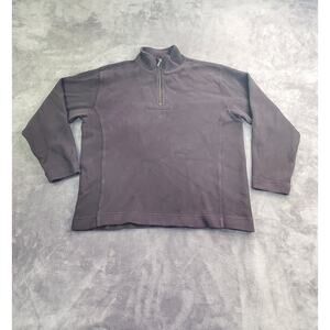 Tommy Bahama Sz L Sweatshirt Men Black 1/4 Zip Long Sleeves Pullover Sweater C21